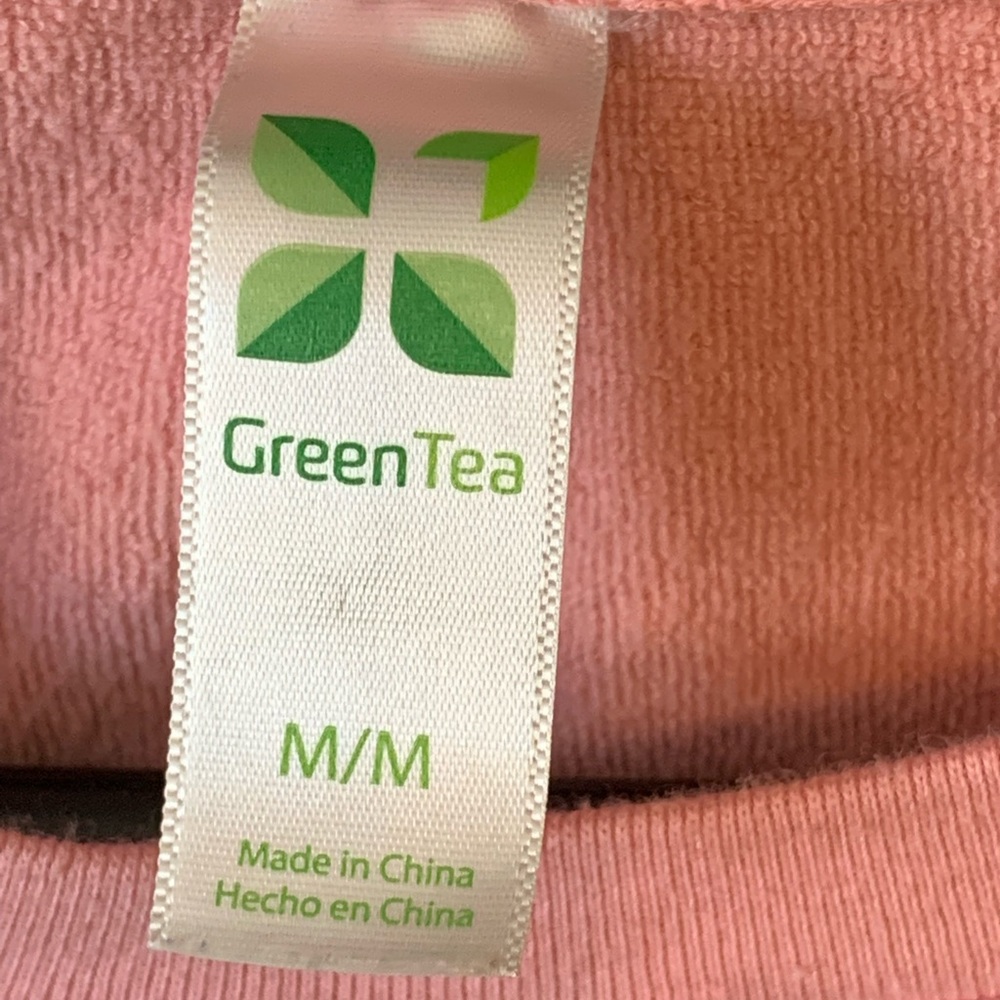 Green Tea Long Sleeve Pullover Tie Dye Sweatshirt in Coral - Picture 2 of 5